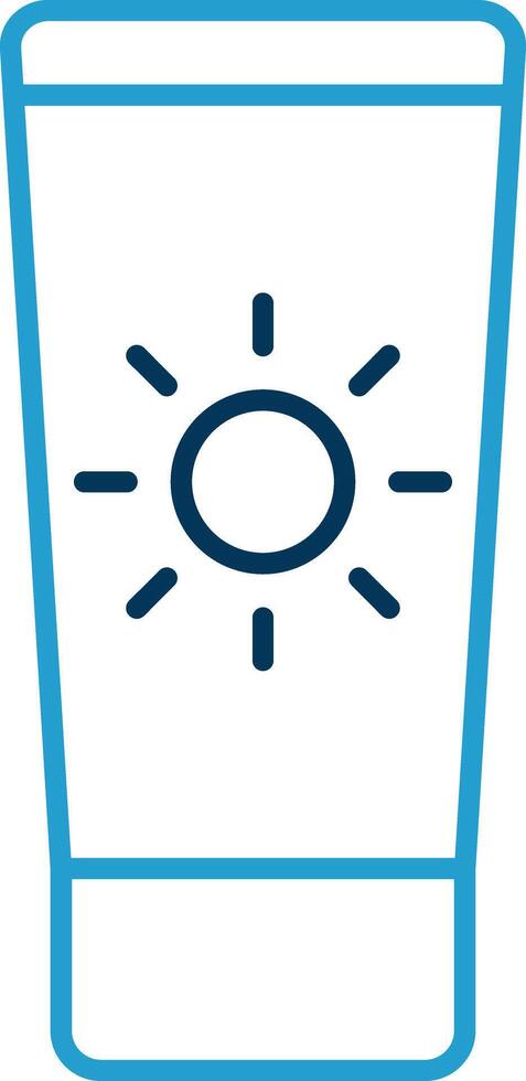 Sun Cream Line Blue Two Color Icon vector