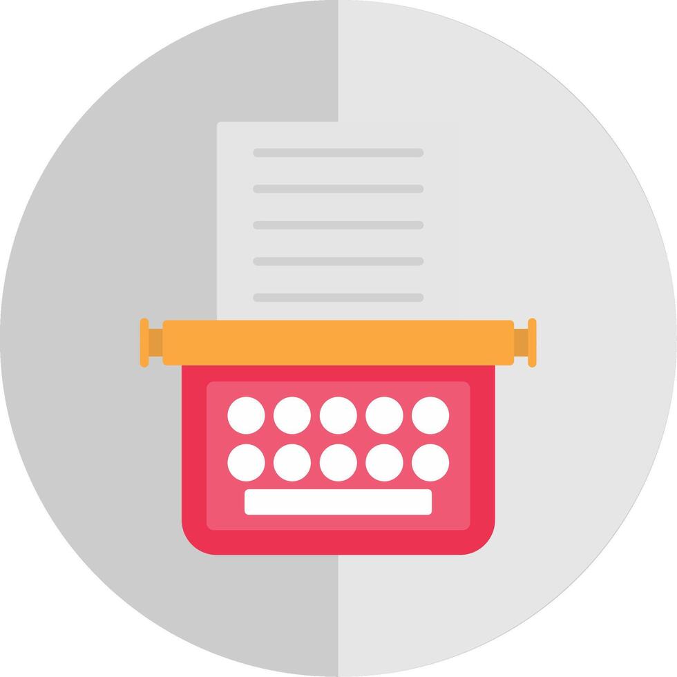 Typewriter Flat Scale Icon vector