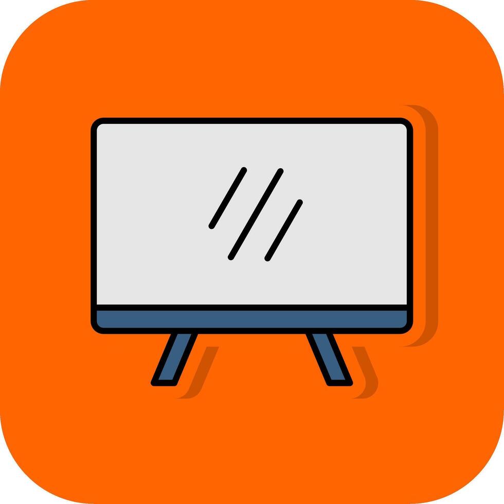 Television Filled Orange background Icon vector