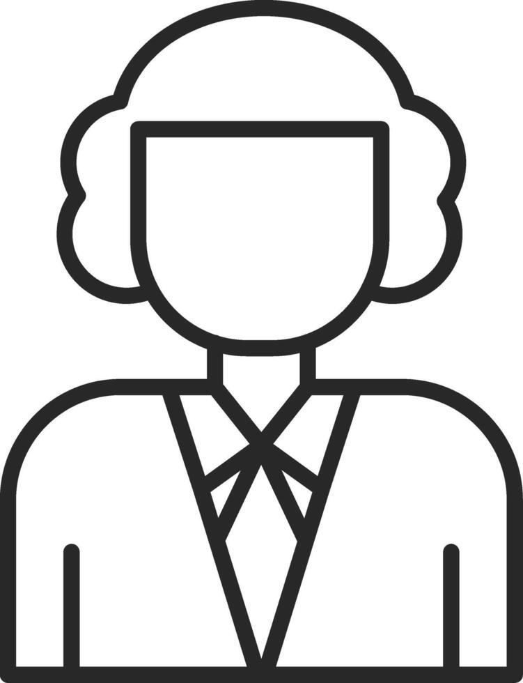 Judge Skined Filled Icon vector
