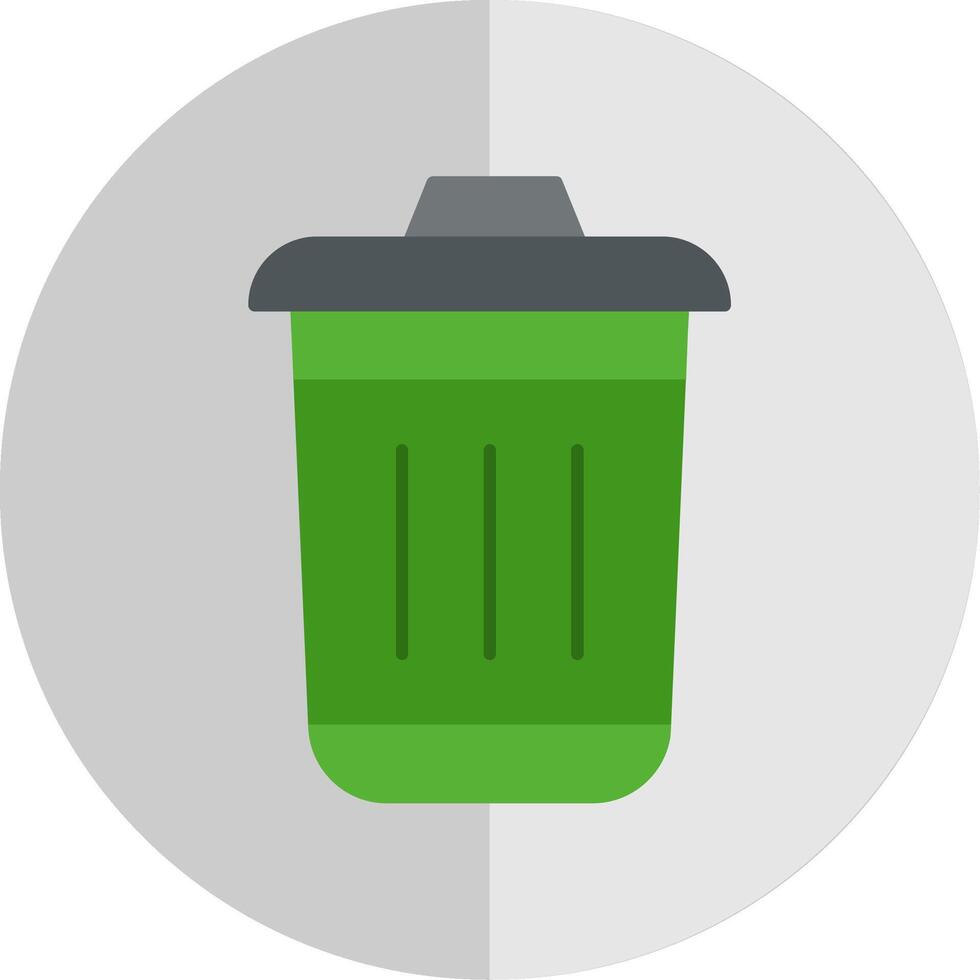 Dustbin Flat Scale Icon vector
