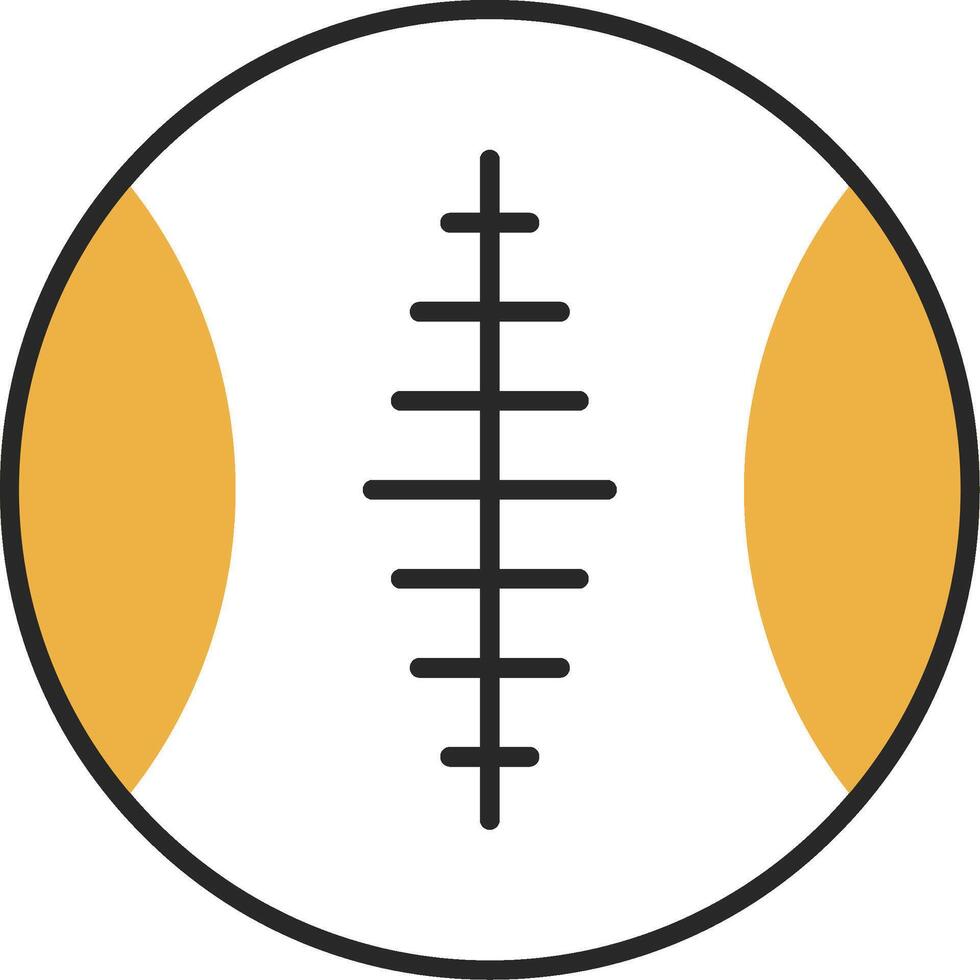 Deportes pelota desollado lleno icono vector