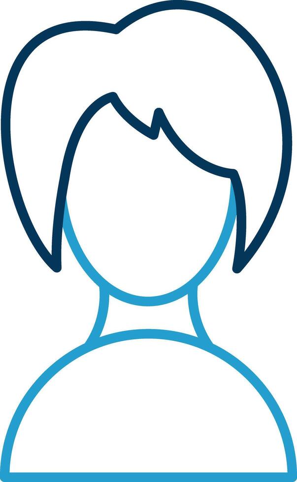 Woman Line Blue Two Color Icon vector
