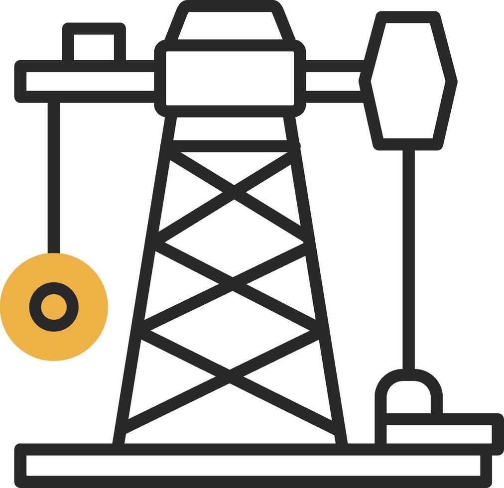 petróleo minería desollado lleno icono vector