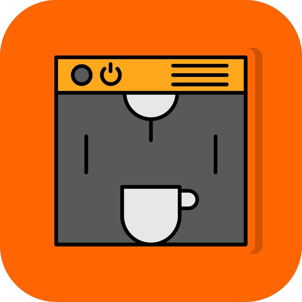 Coffe Maker Filled Orange background Icon vector