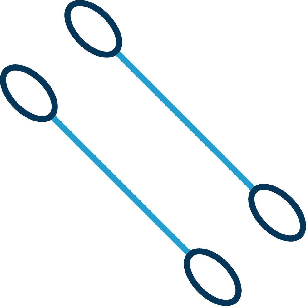 Cotton Swabs Line Blue Two Color Icon vector