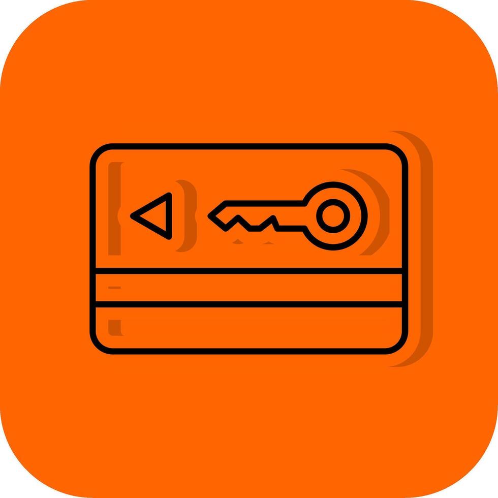 Key Card Filled Orange background Icon vector