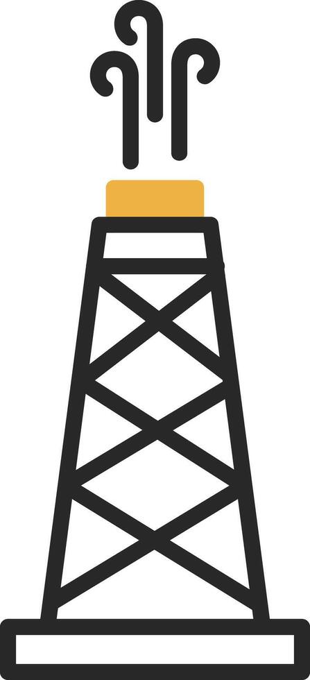 Oil Field Skined Filled Icon vector