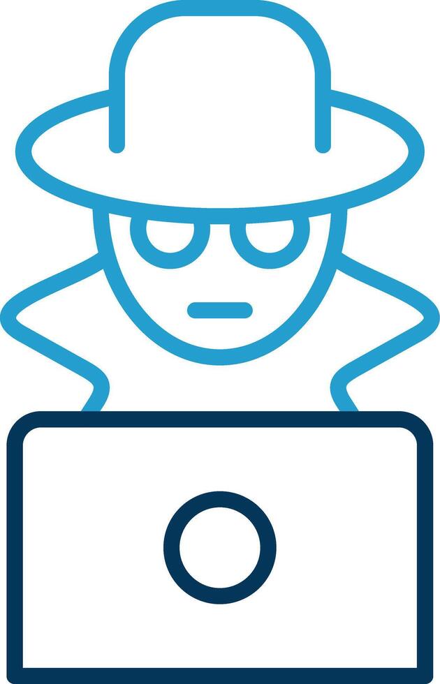Fraud Line Blue Two Color Icon vector