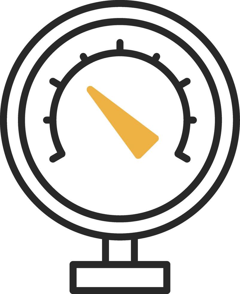 Pressure Meter Skined Filled Icon vector