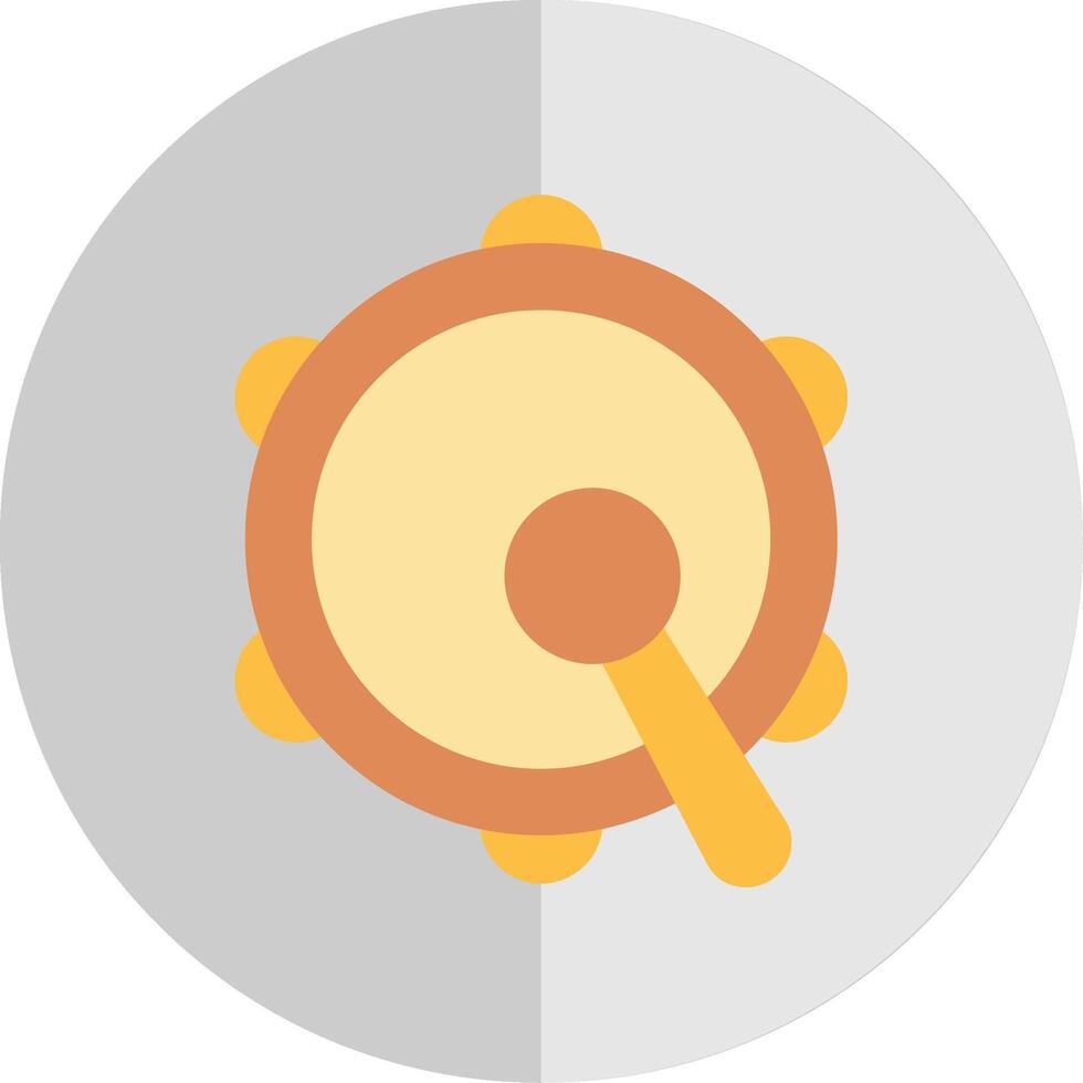 Tambourine Flat Scale Icon vector