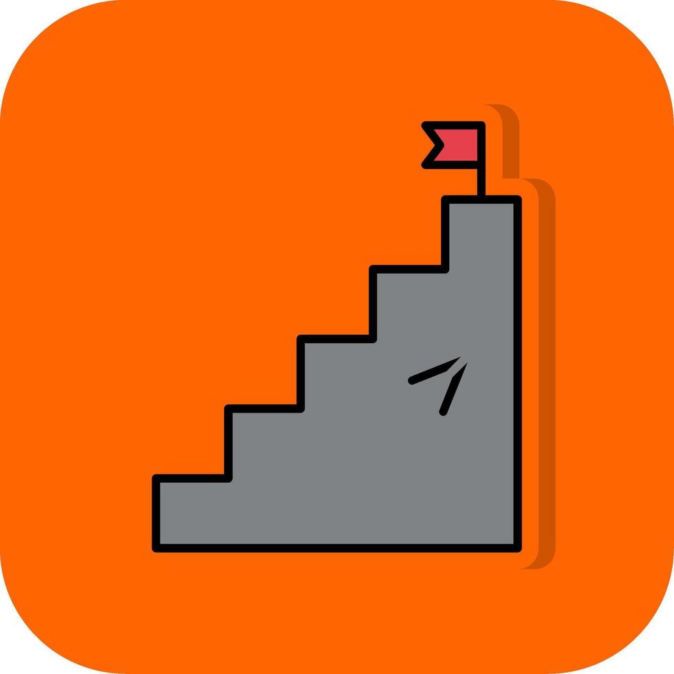 Steps Filled Orange background Icon vector