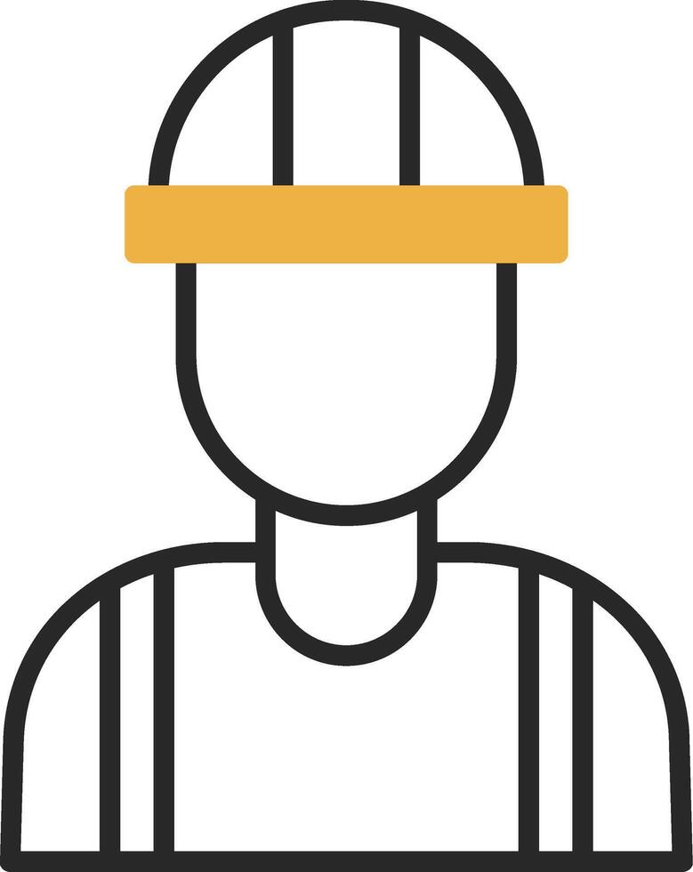 Engineer Skined Filled Icon vector