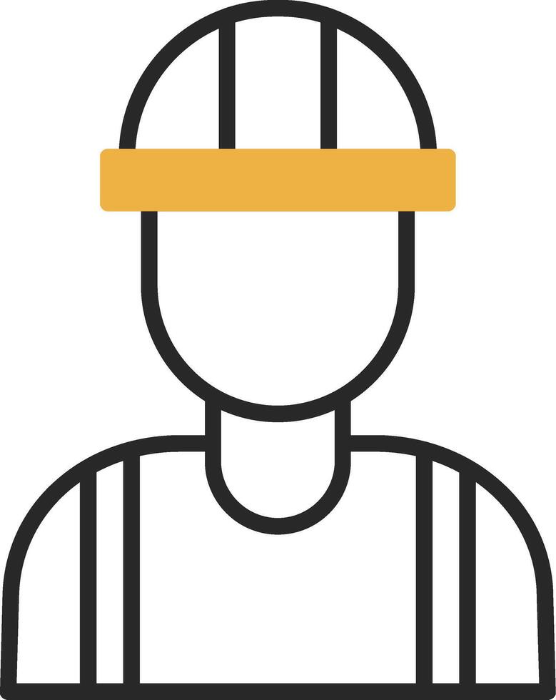 Engineer Skined Filled Icon vector