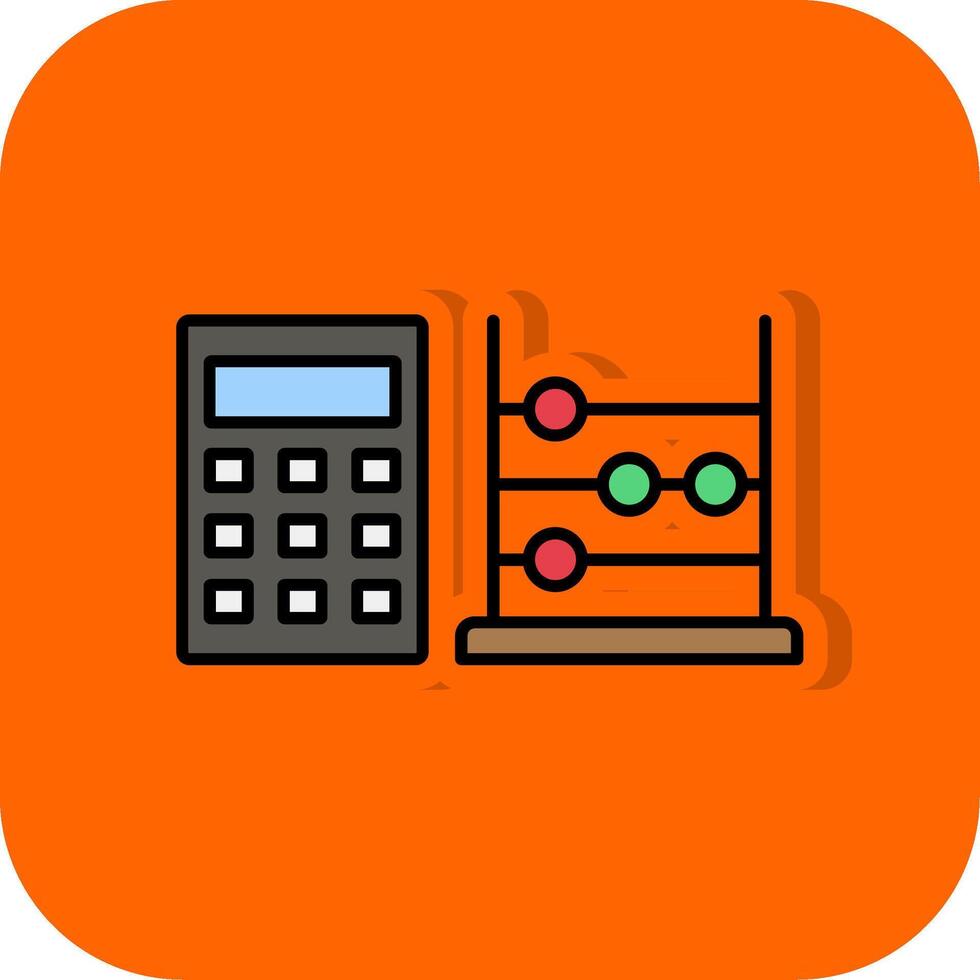 Abacus Filled Orange background Icon vector