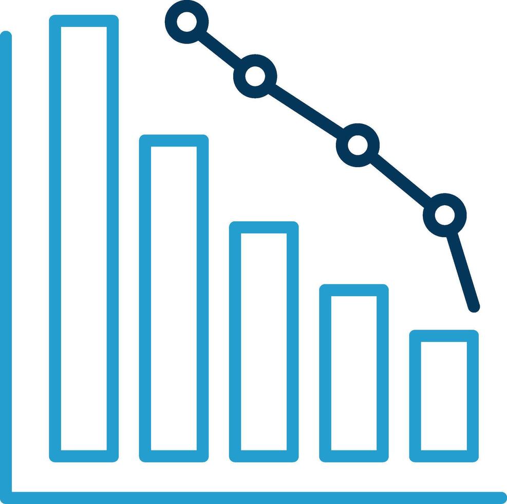 Decrease Line Blue Two Color Icon vector