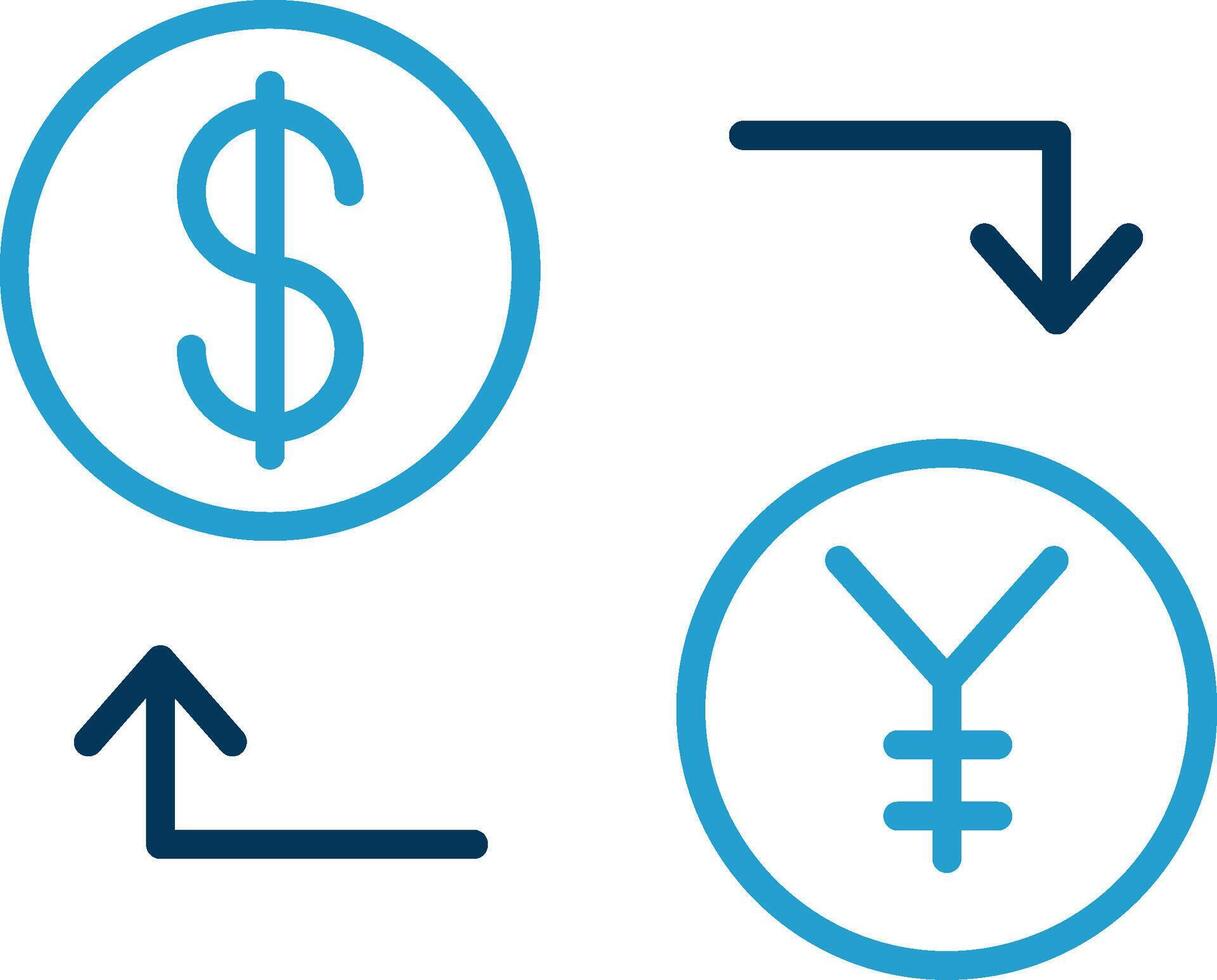 Exchange Line Blue Two Color Icon vector