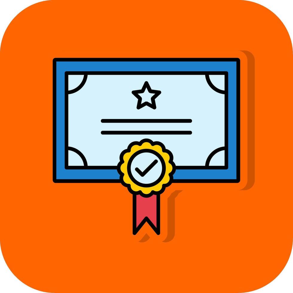 Qualify Filled Orange background Icon vector