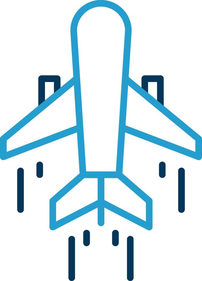 Air Transportation Line Blue Two Color Icon vector