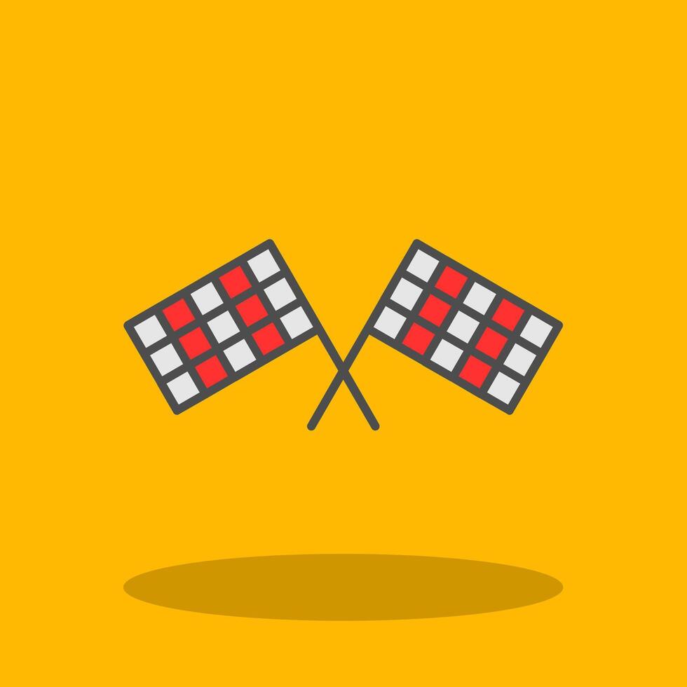 Pit Flag Filled Shadow Icon vector