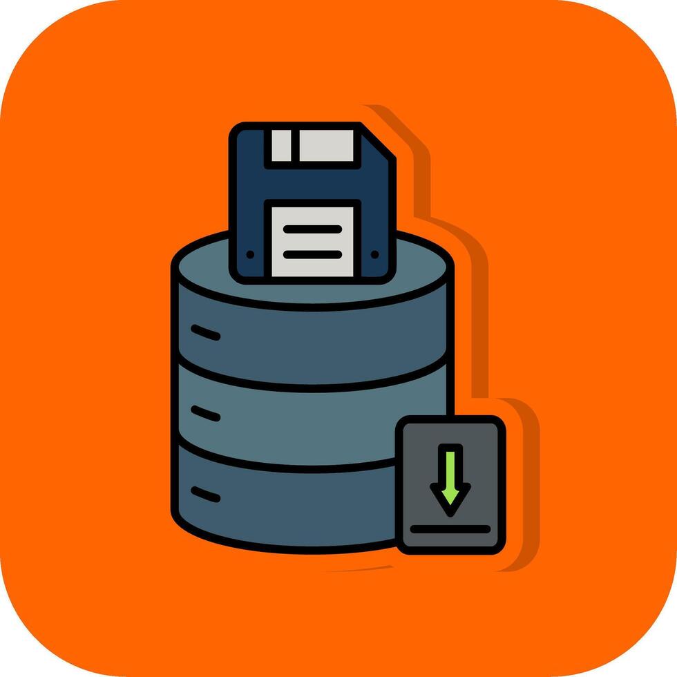 Save Data Filled Orange background Icon vector