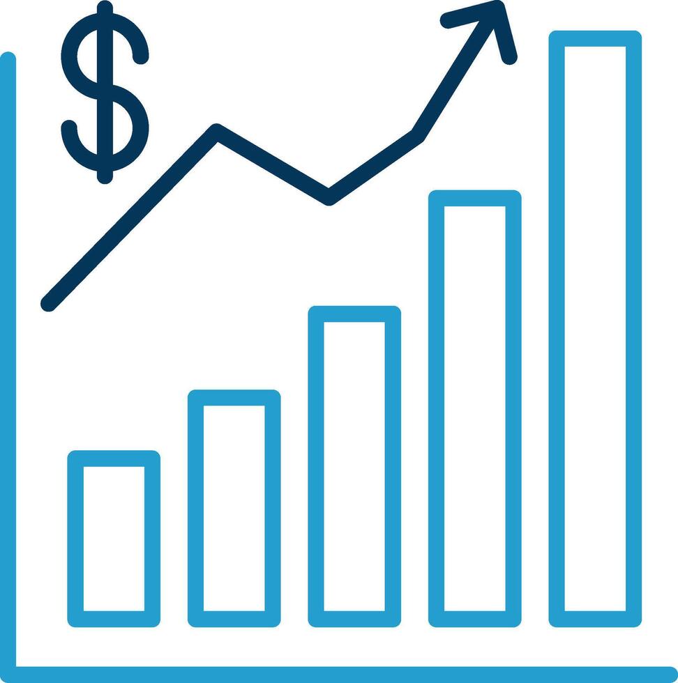 Stocks Line Blue Two Color Icon vector