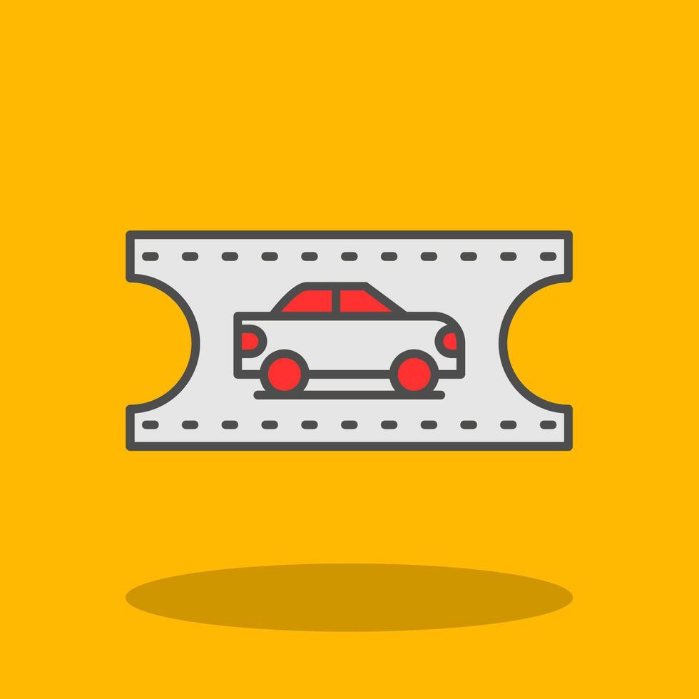 Race Pass Filled Shadow Icon vector