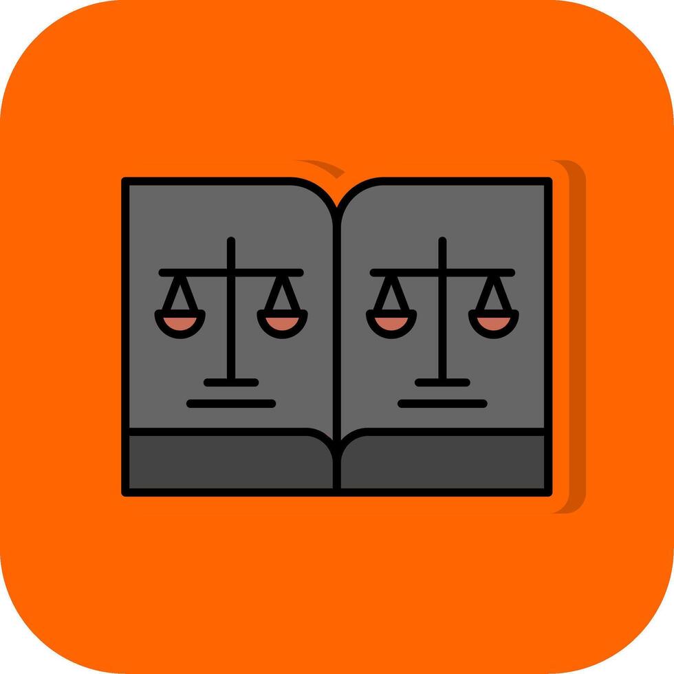 Rules Filled Orange background Icon vector