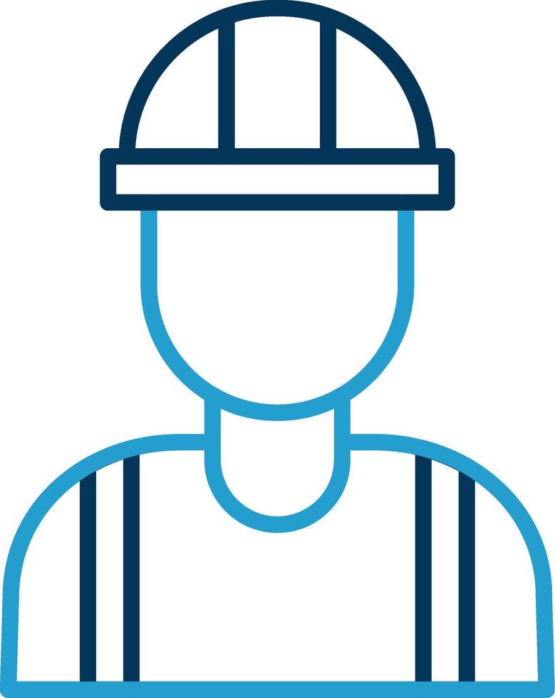 Engineer Line Blue Two Color Icon vector
