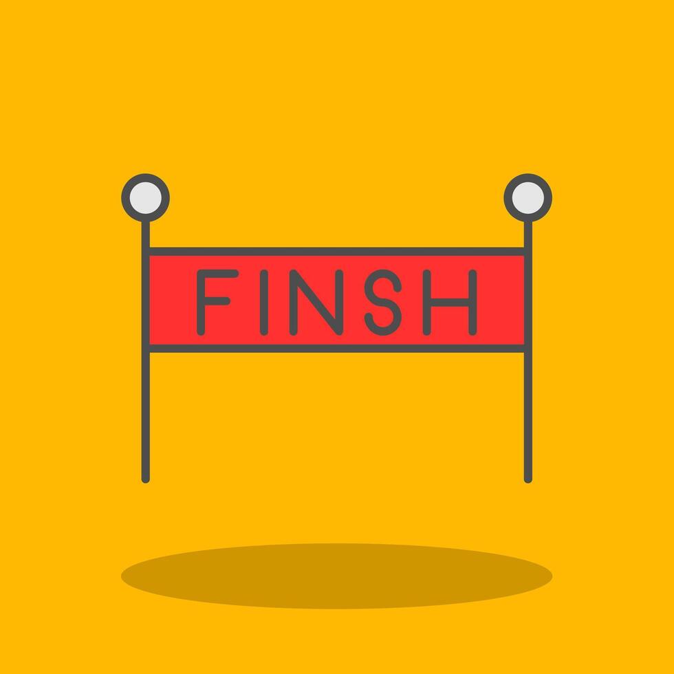 Finish Line Filled Shadow Icon vector