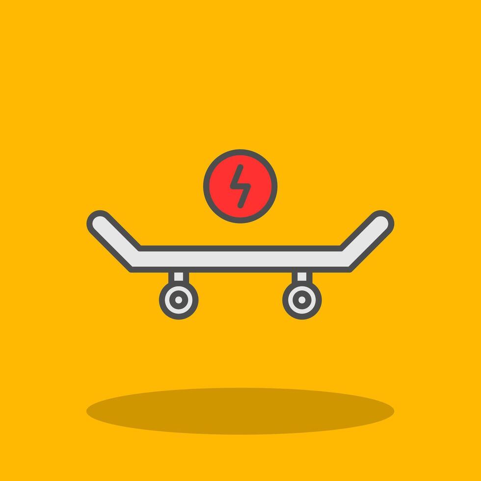 Skateboard Filled Shadow Icon vector