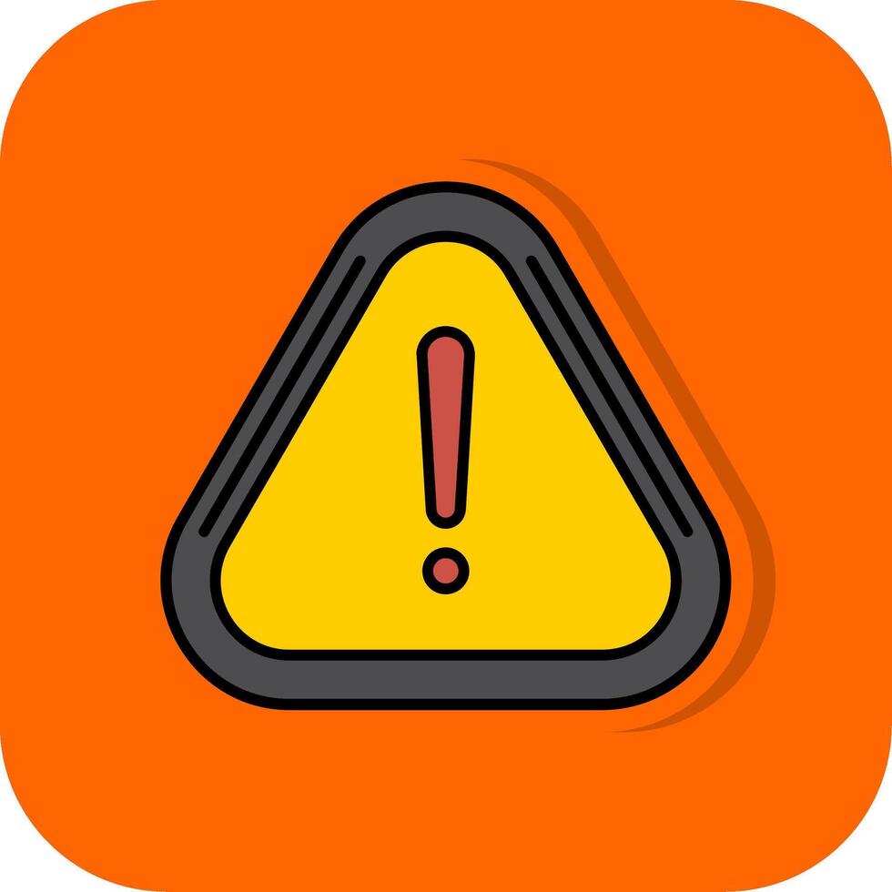 Error Filled Orange background Icon vector