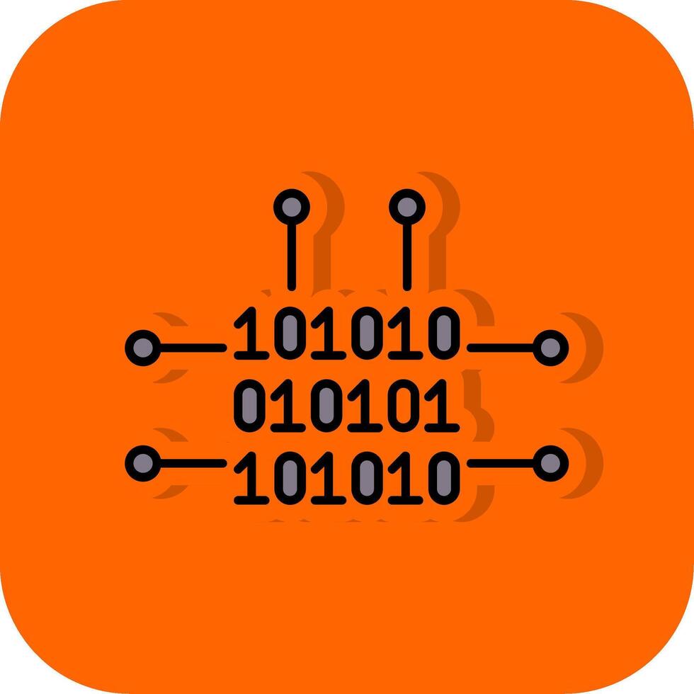 Binary Code Filled Orange background Icon vector