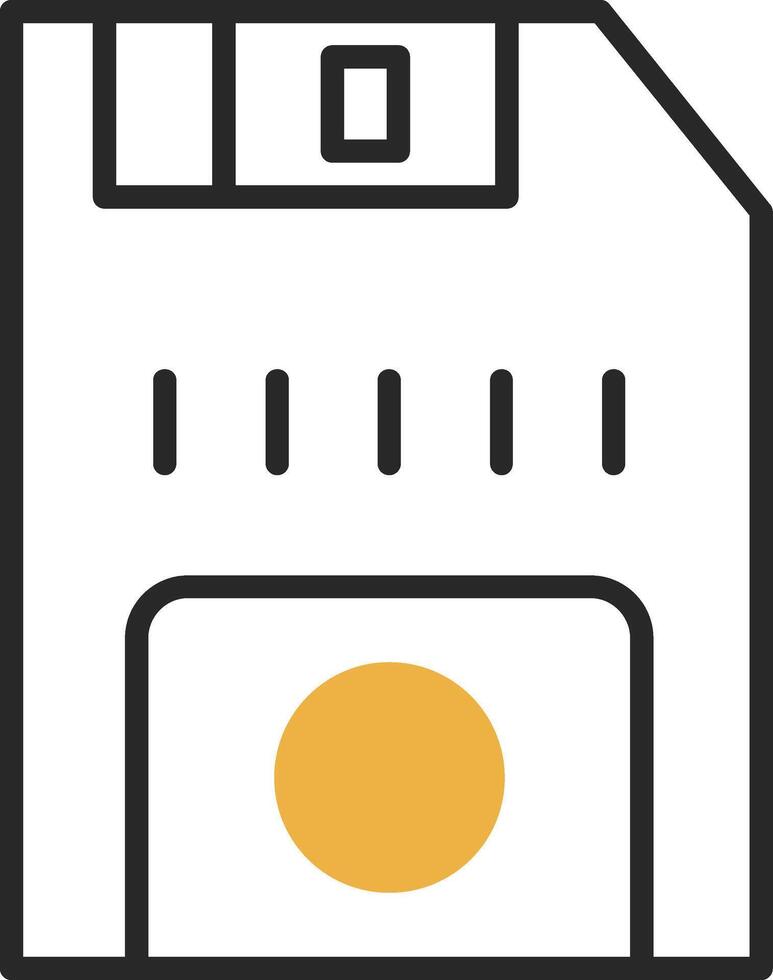Floppy Disk Skined Filled Icon vector