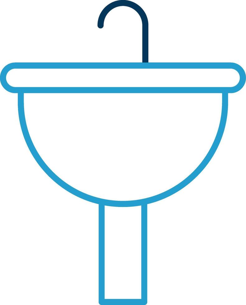 Sinking Line Blue Two Color Icon vector
