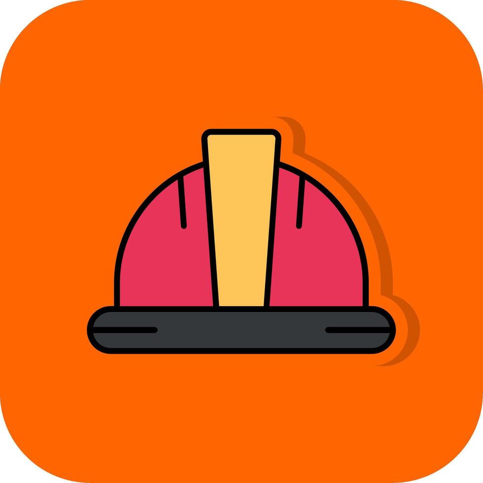 Helmet Filled Orange background Icon vector