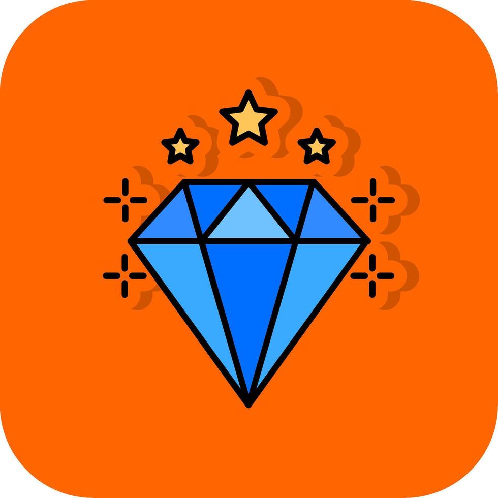 Diamond Filled Orange background Icon vector