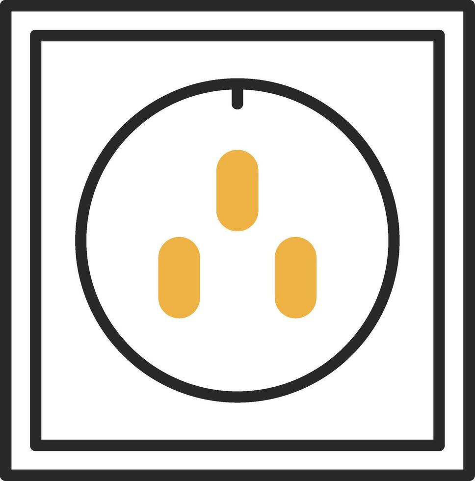 Socket Skined Filled Icon vector
