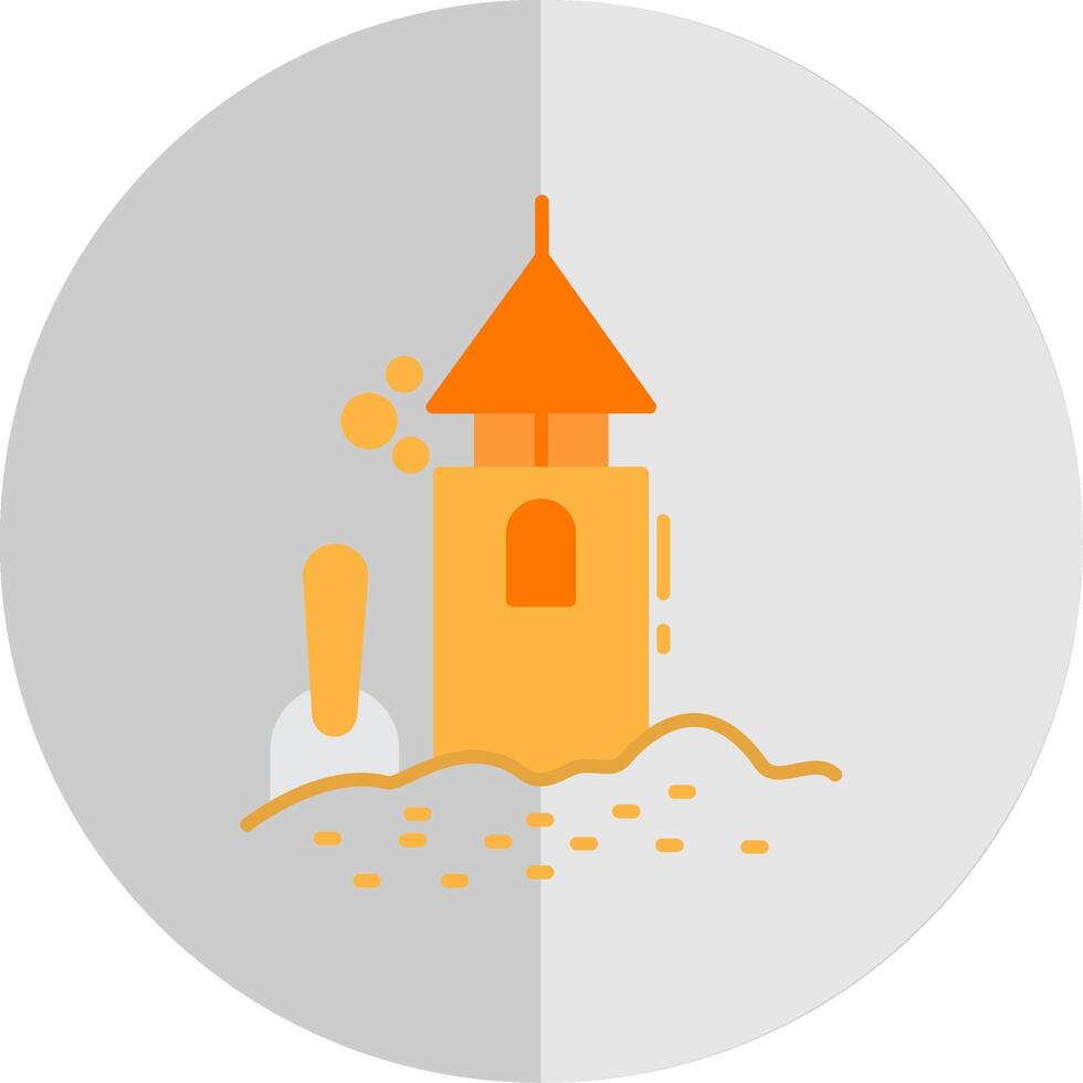Sand Castle Flat Scale Icon vector
