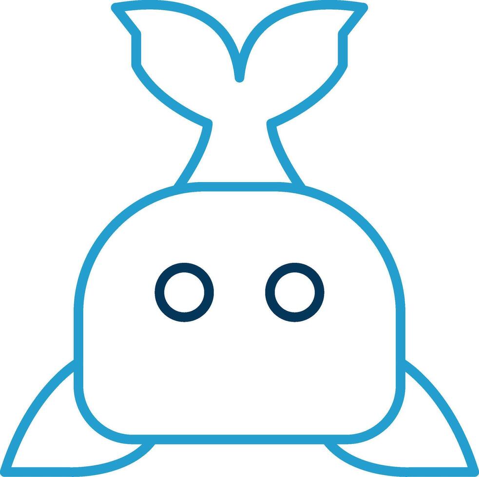 Whale Line Blue Two Color Icon vector