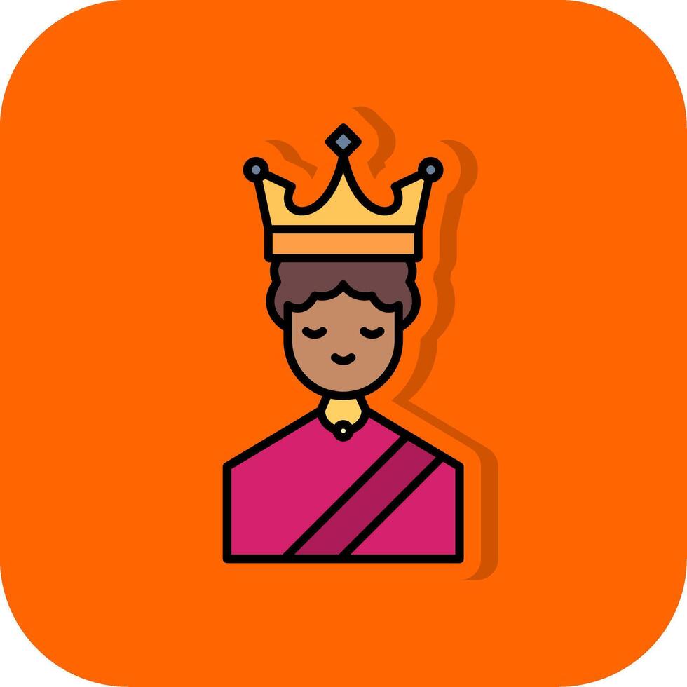 reina lleno naranja antecedentes icono vector