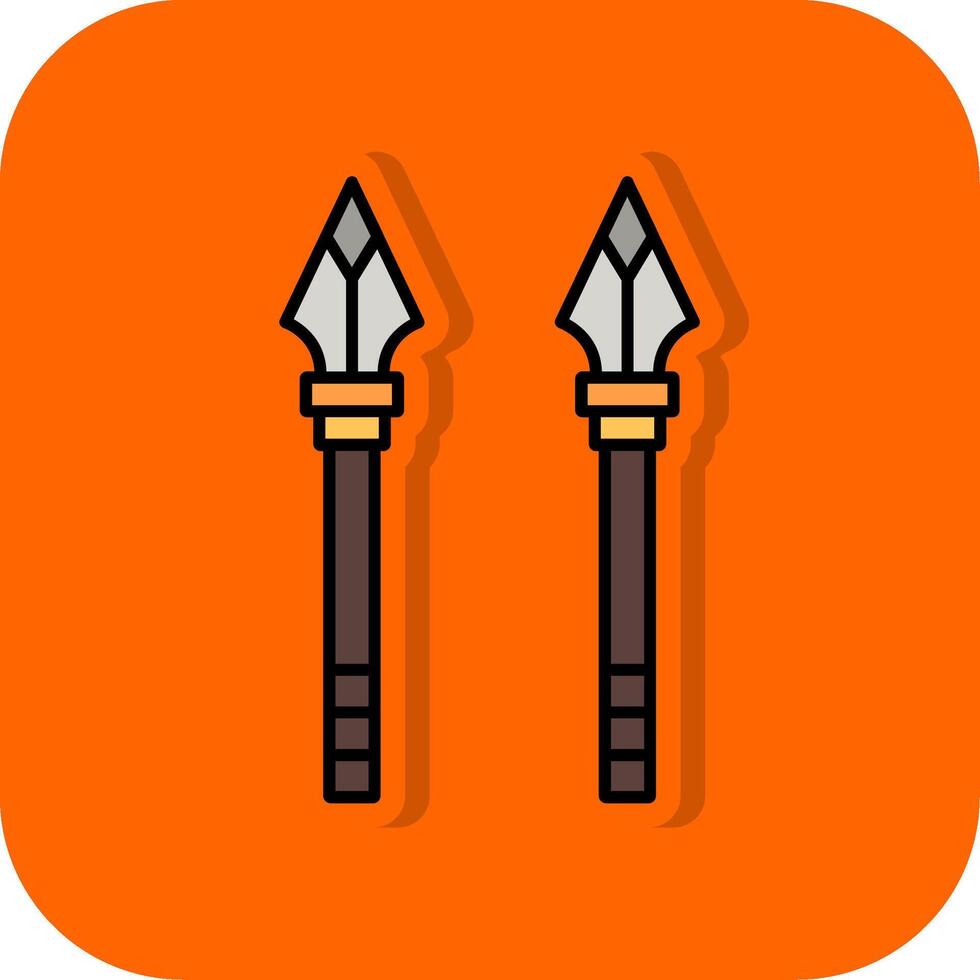 Spear Filled Orange background Icon vector