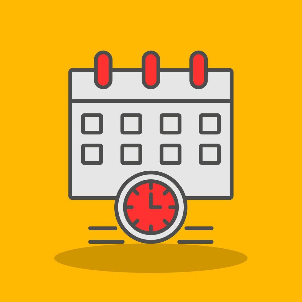 Schedule Filled Shadow Icon vector