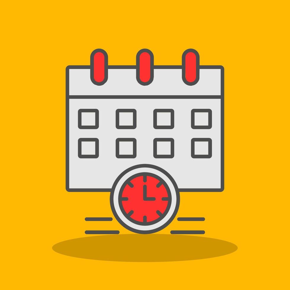 Schedule Filled Shadow Icon vector