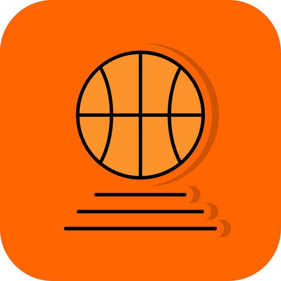 Basketball Filled Orange background Icon vector