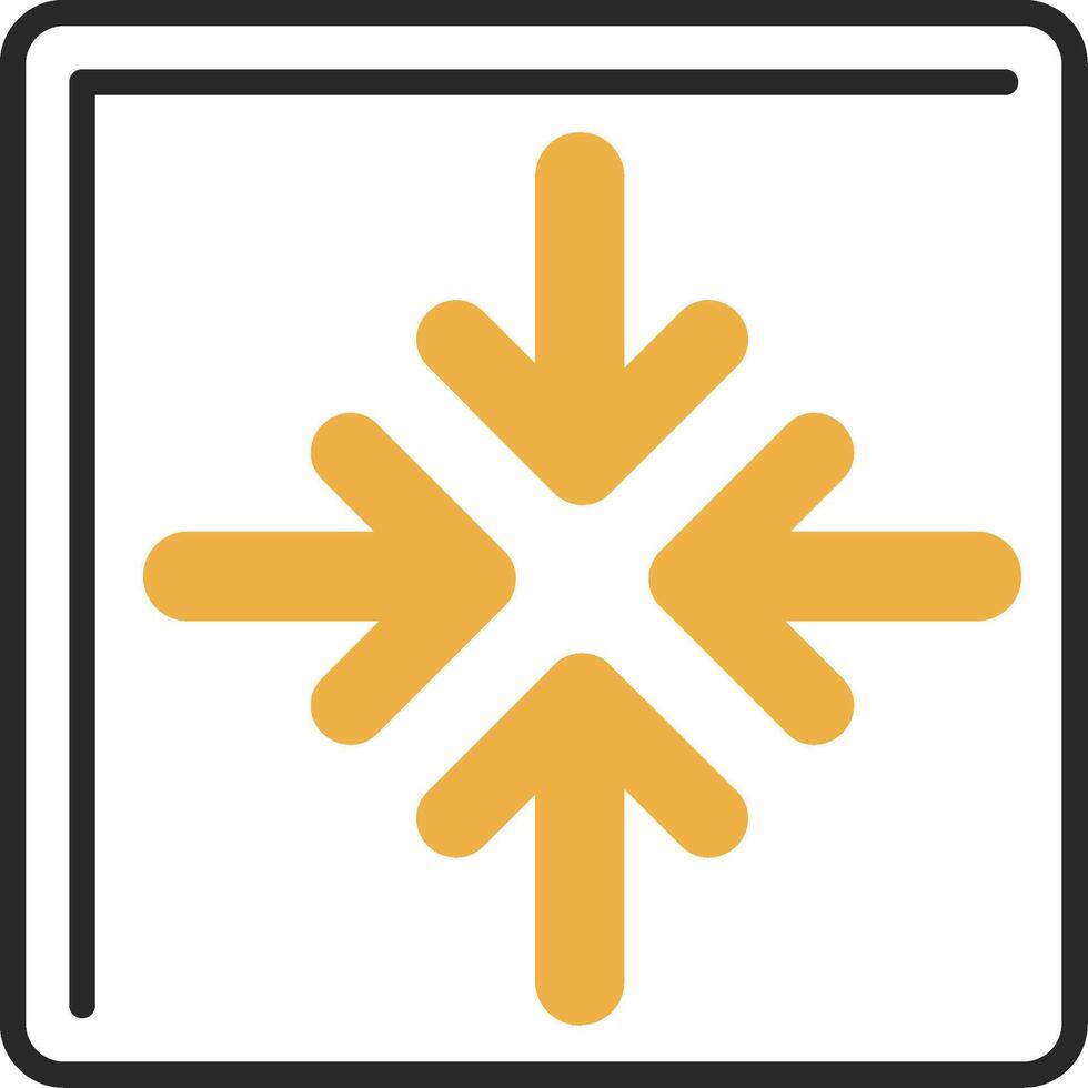 Minimize Skined Filled Icon vector