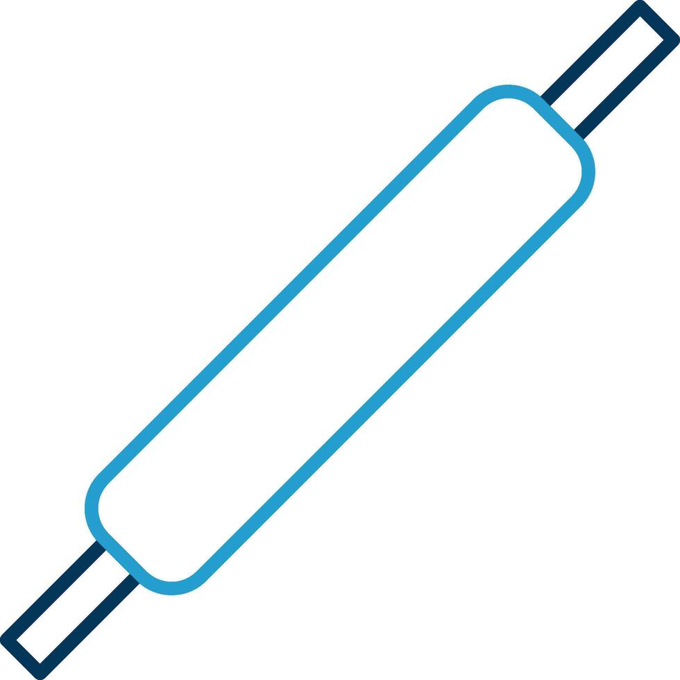 Rolling Pins Line Blue Two Color Icon vector