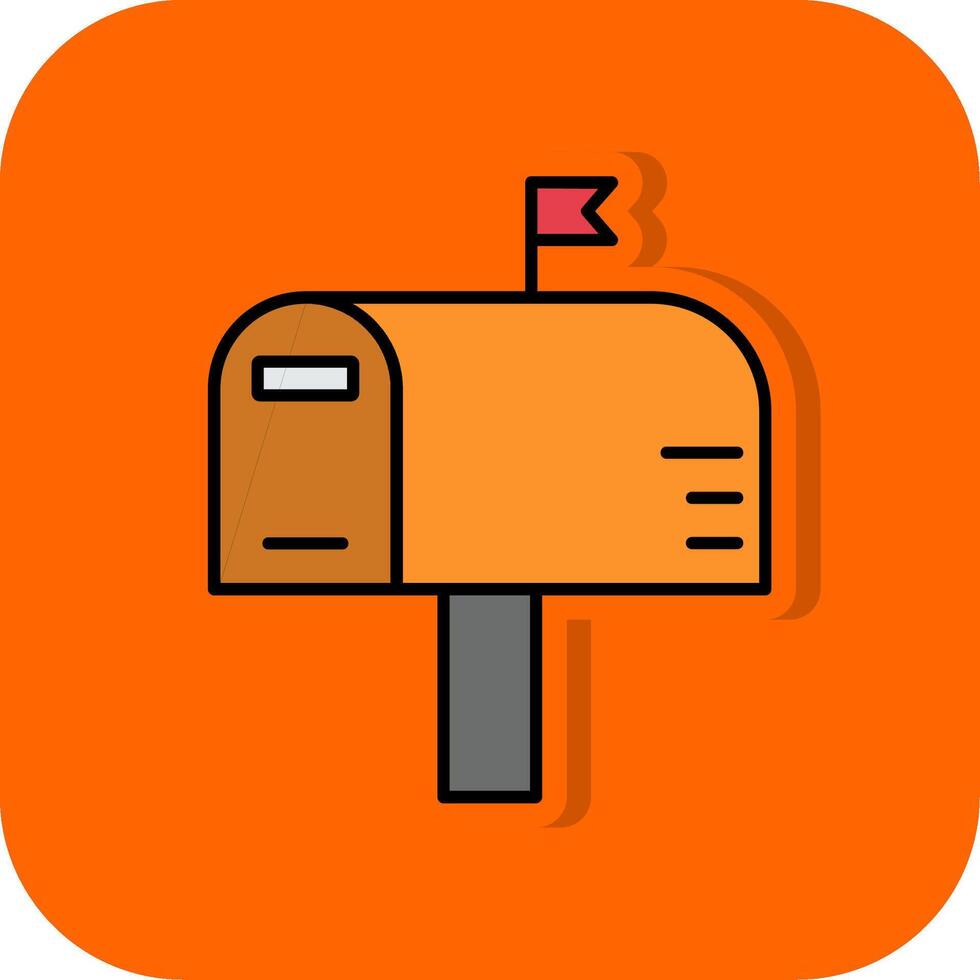 Mailbox Filled Orange background Icon vector