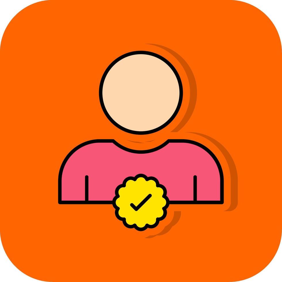 Verified User Filled Orange background Icon vector