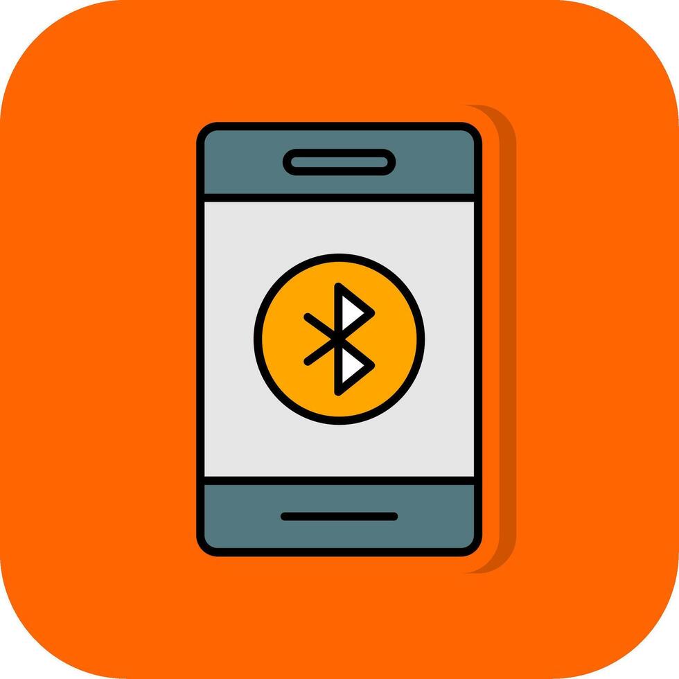 Bluetooth Filled Orange background Icon vector